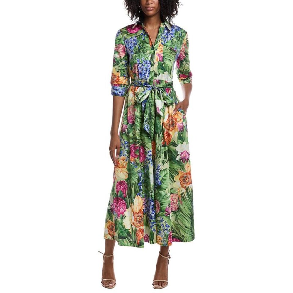 Elie Tahari Womens  The Milena Spring Meadow Dress, Green
